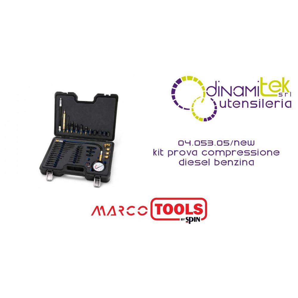 SPIN MARCO TOOLS 04.053.05/NEW KIT PROVA COMPRESSIONE DIESEL BENZINA Dinamitek 1