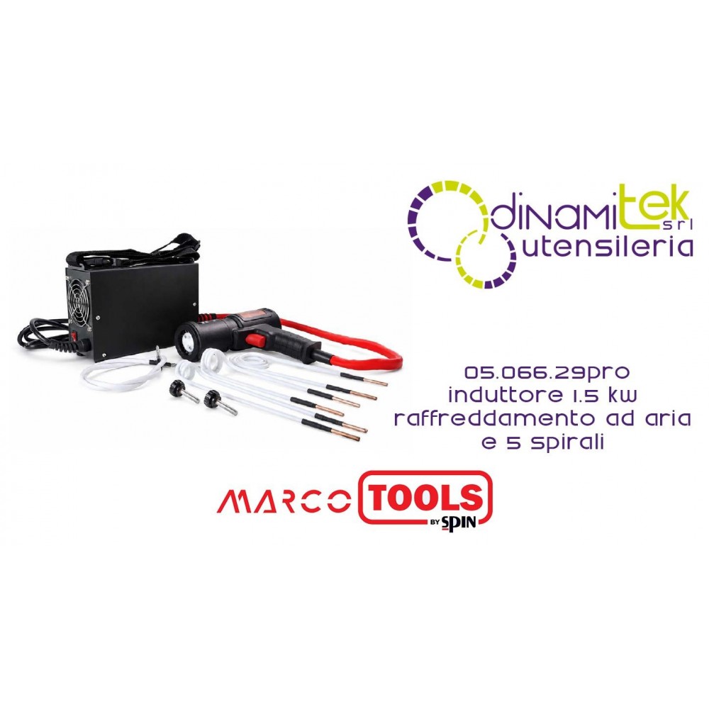 SPIN MARCO TOOLS 05.066.29PRO INDUTTORE 1.5 KW CON RAFFREDDAMENTO AD ARIA E 5 SPIRALI Dinamitek 1
