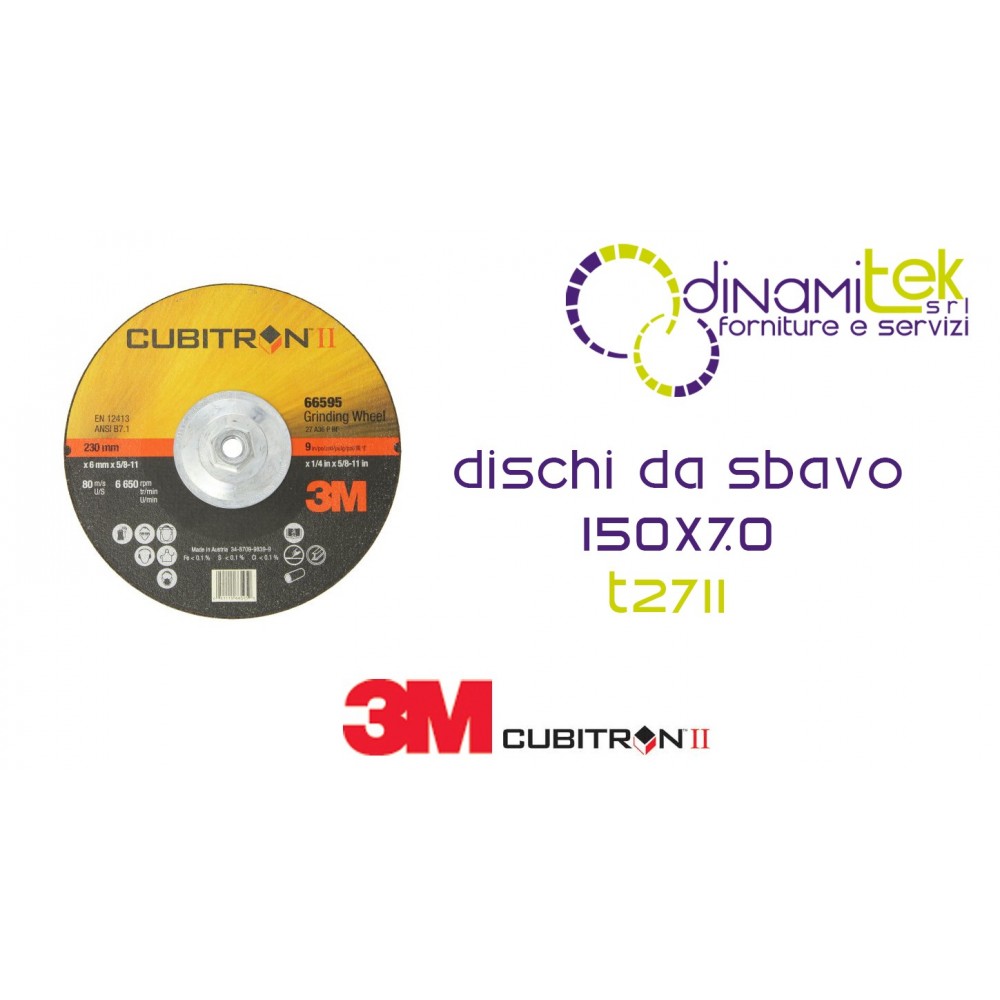 94001-T27-CUBITRON II MOLIENDA DE DISCOS DE CENTRO DEPRIMIDO 150 X 7 3M Dinamitek 1