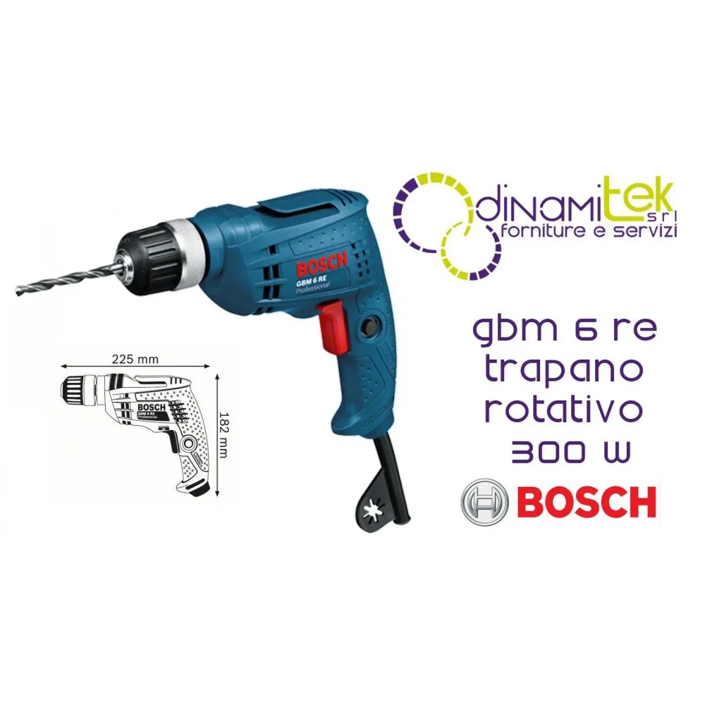 DRILL ROTARY 300W SPINDEL AUTOSERRANTE 10MM GBM 6 RE BOSCH Dinamitek 1