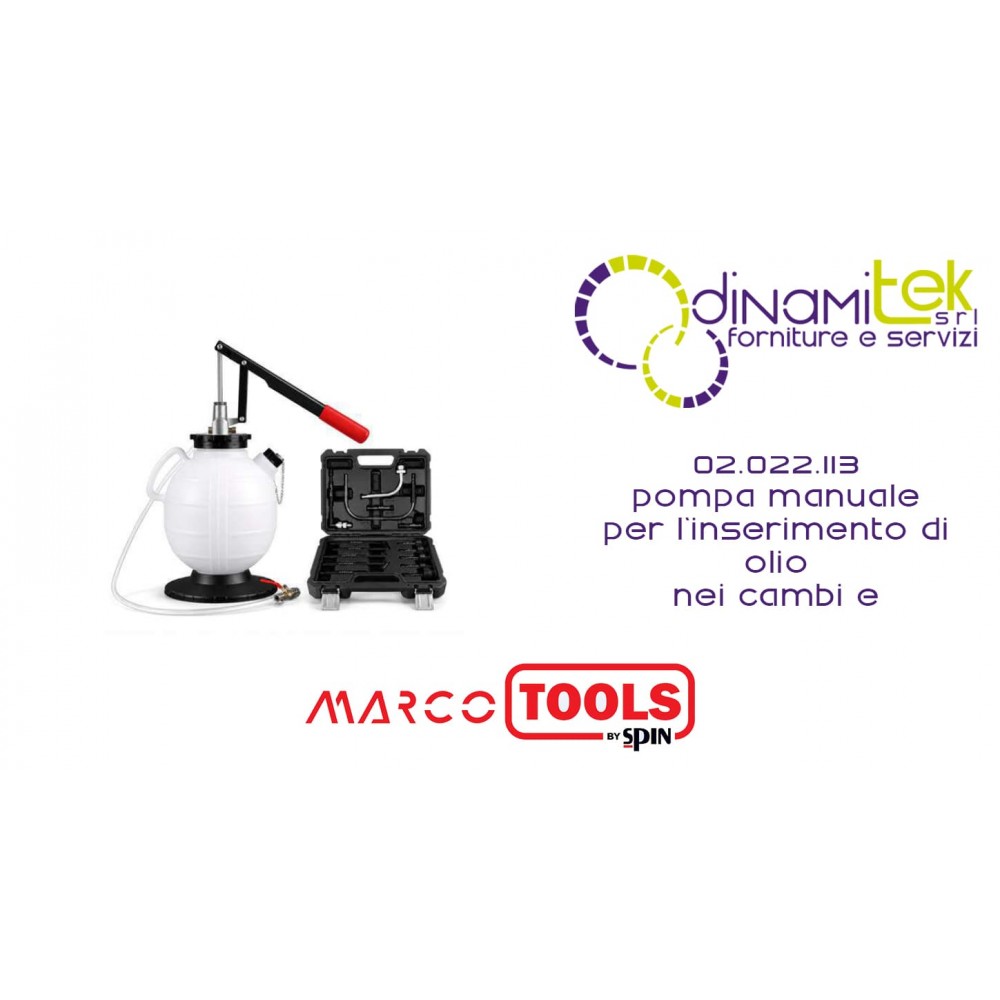 02.022.113 POMPA MANUALE PER L'INSERIMENTO DI OLIO NEI CAMBI E DIFFERENZIALI SPIN MARCO TOOLS Dinamitek 1