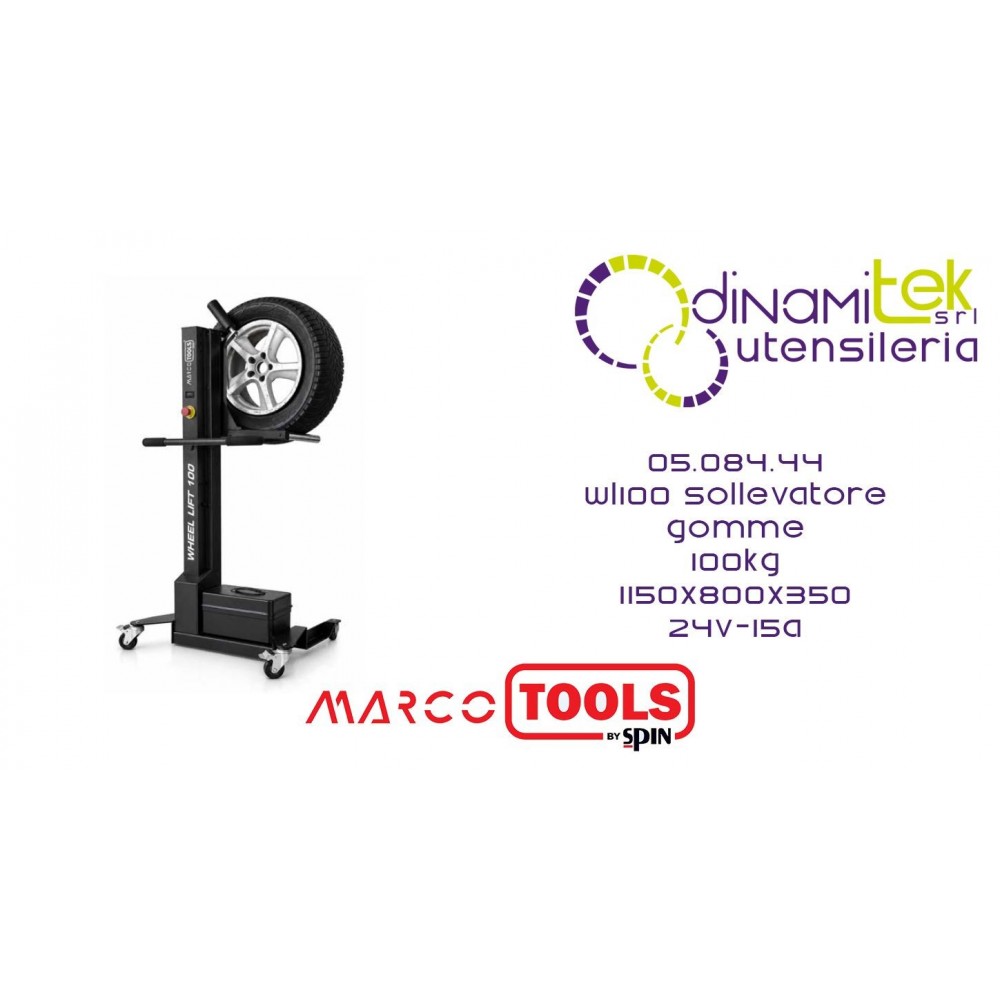 SPIN MARCO TOOLS 05.084.44 WL100 SOLLEVATORE GOMME 100KG 1150X800X350 24V-15A Dinamitek 1