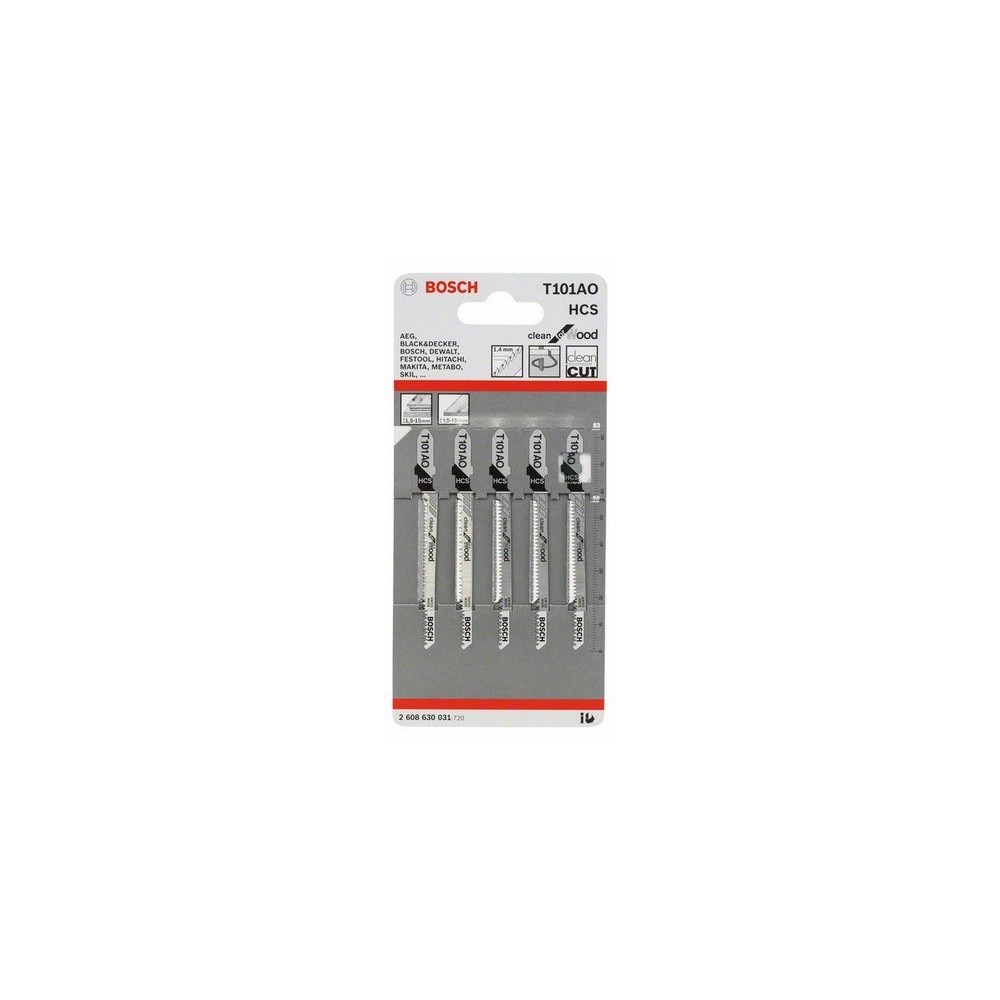 LAME POUR SCIE SAUTEUSE 5PCS T 101 AO HCS BOSCH Dinamitek 2