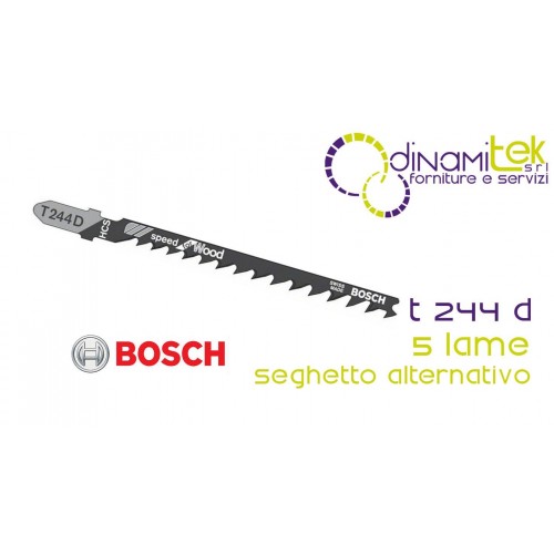 LAMES DE SCIE SAUTEUSE BOSCH T 244 D 2.608.630.058 HCS, LOT DE 5