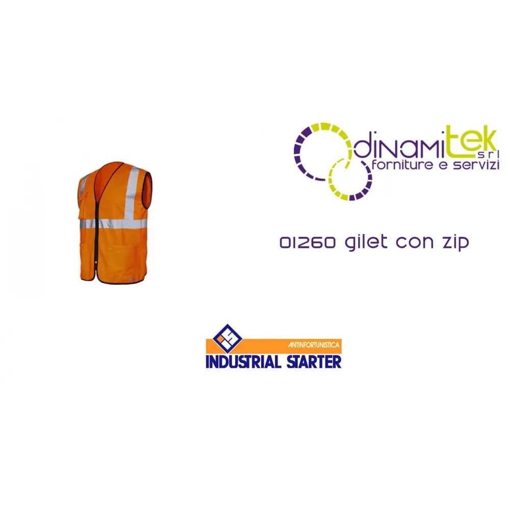 01260 CHALECO CON CREMALLERA DE ALTA VISIBILIDAD INDUSTRIAL STARTER Dinamitek 1