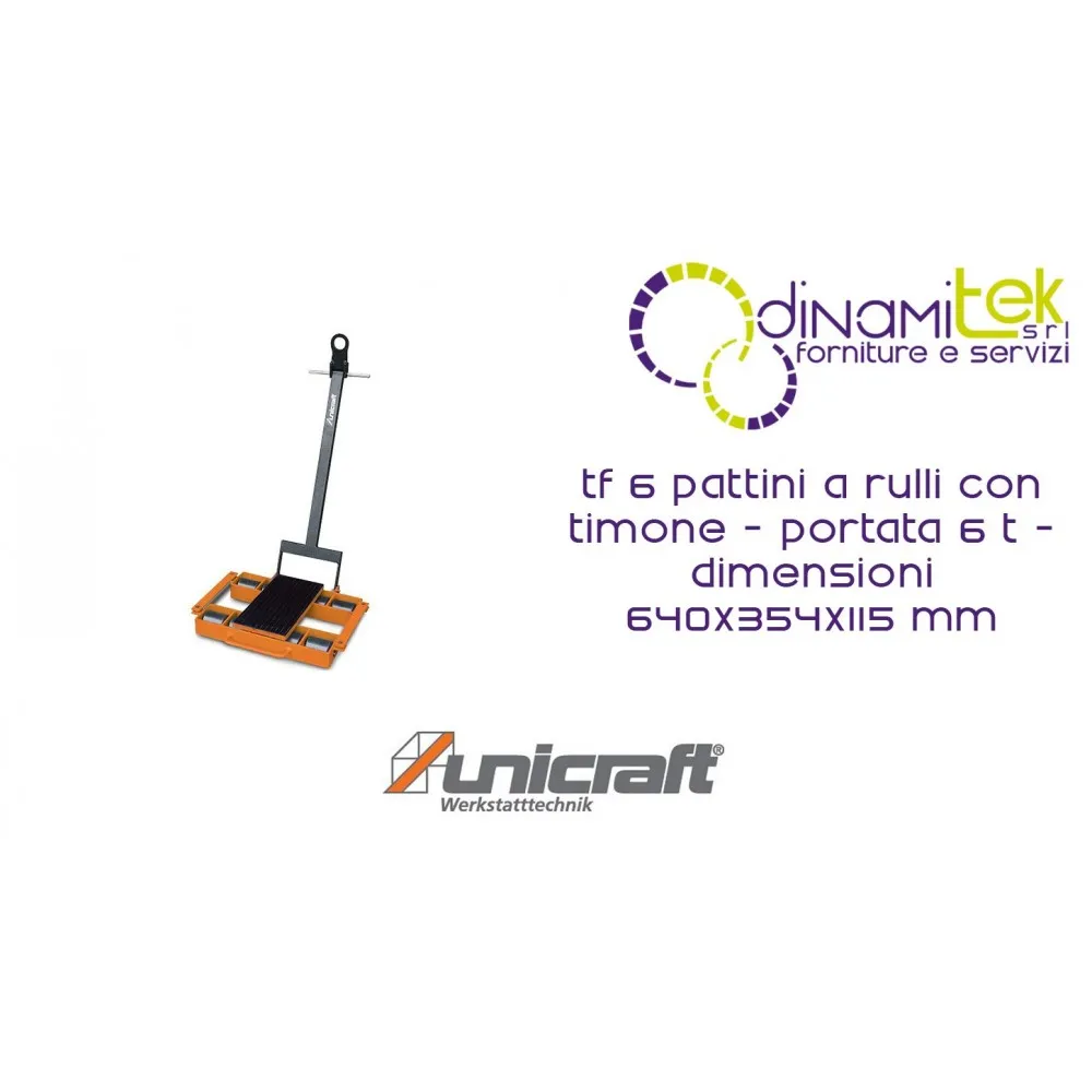 PATINES DE RODILLOS MM CON TIMóN DE DIRECCIóN, CAPACIDAD DE 6 T DIMENSIONES 640X354X115 TF 6 UNICRAFT Dinamitek 1