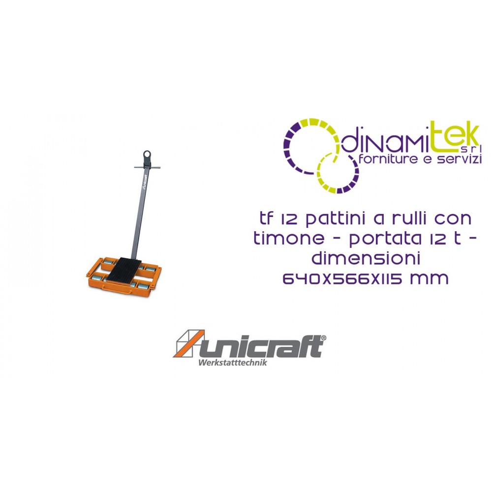 PATINES DE RODILLOS MM CON TIMóN DE DIRECCIóN, CAPACIDAD DE 12 T DIMENSIONES 640X566X115 TF 12 UNICRAFT Dinamitek 1