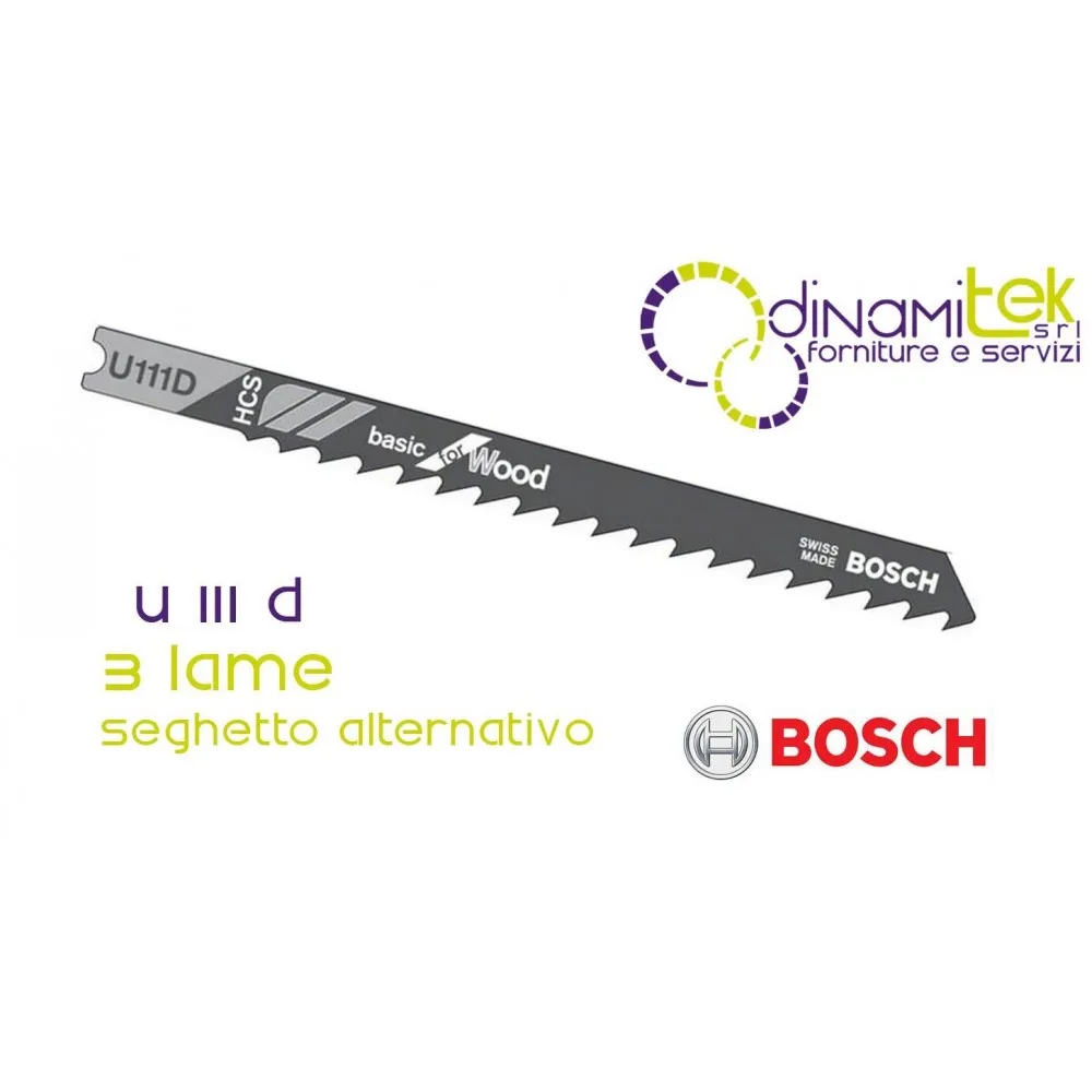 LAME DE SCIE SAUTEUSE, 3PCS U 111 D HCS BOSCH Dinamitek 1