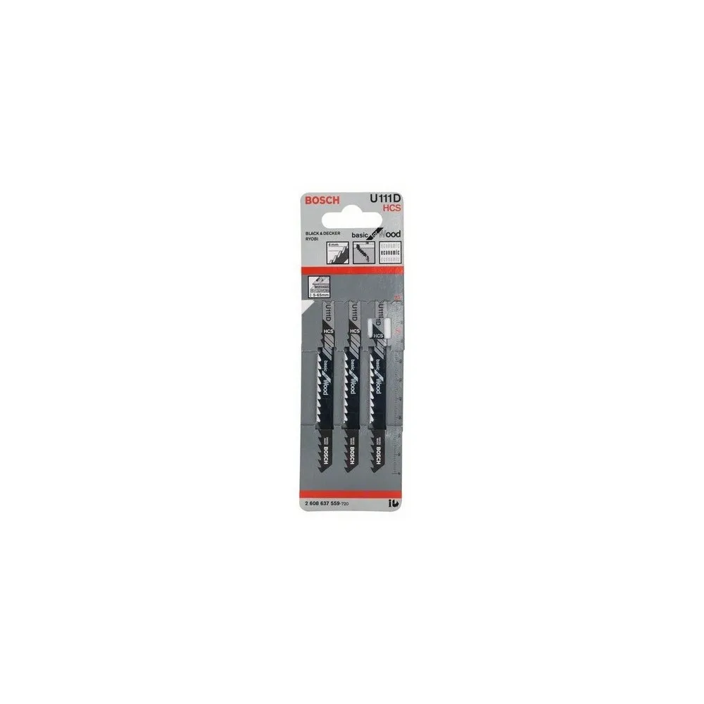 LAME DE SCIE SAUTEUSE, 3PCS U 111 D HCS BOSCH Dinamitek 2