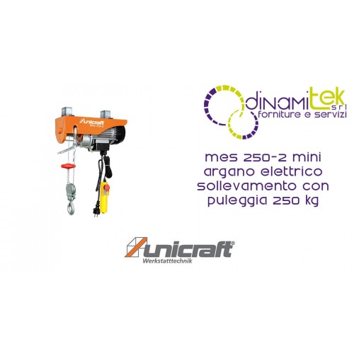 MINI ELEKTRISCHE HEBEMASCHINE HEBEN FLASCHENZUG 250 KG MES 250-2 UNICRAFT Dinamitek 1