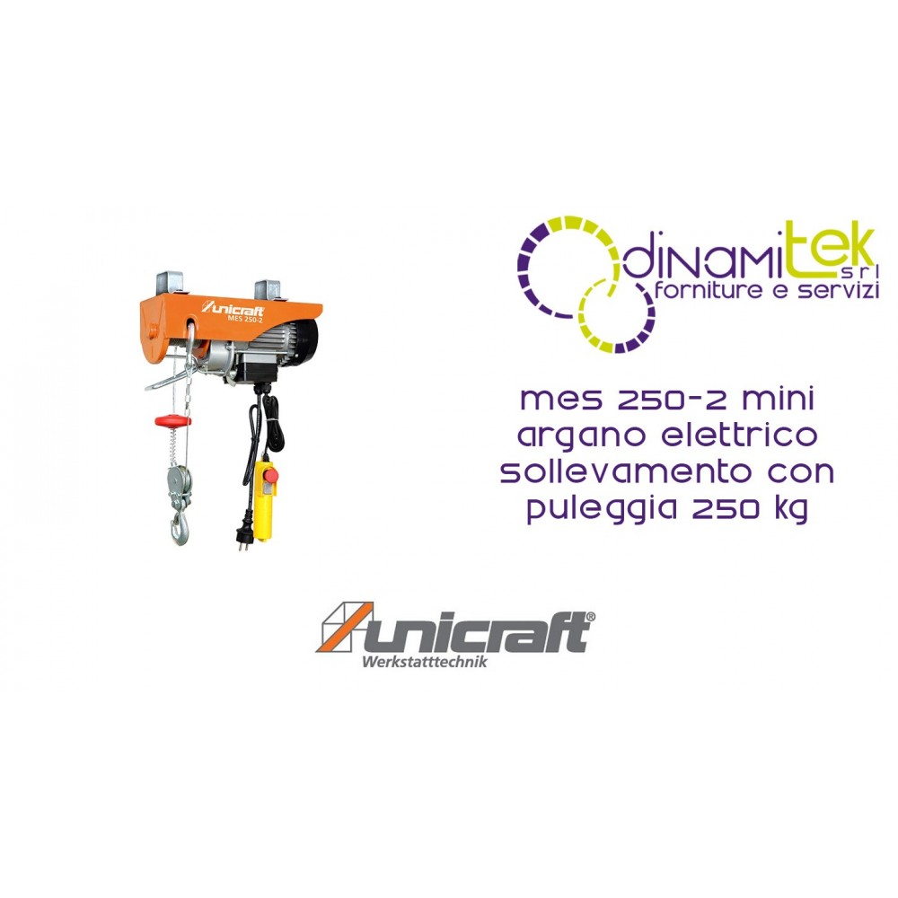 MINI ELEKTRISCHE HEBEMASCHINE HEBEN FLASCHENZUG 250 KG MES 250-2 UNICRAFT Dinamitek 1