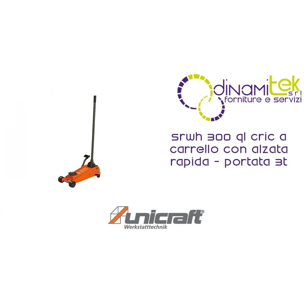 CRIC A CARRELLO CON ALZATA RAPIDA - PORTATA 3T SRWH 300 QL UNICRAFT Dinamitek 1