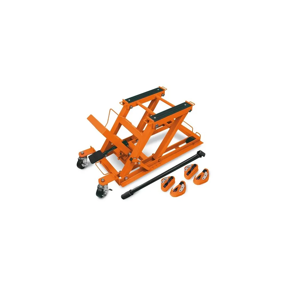 PIATTAFORMA DI SOLLEVAMENTO MOTOCICLI PORTATA 680 KG - ULTRA COMPATTA CON CINGHIE DI SICUREZZA MH 680 UNICRAFT Dinamitek 2
