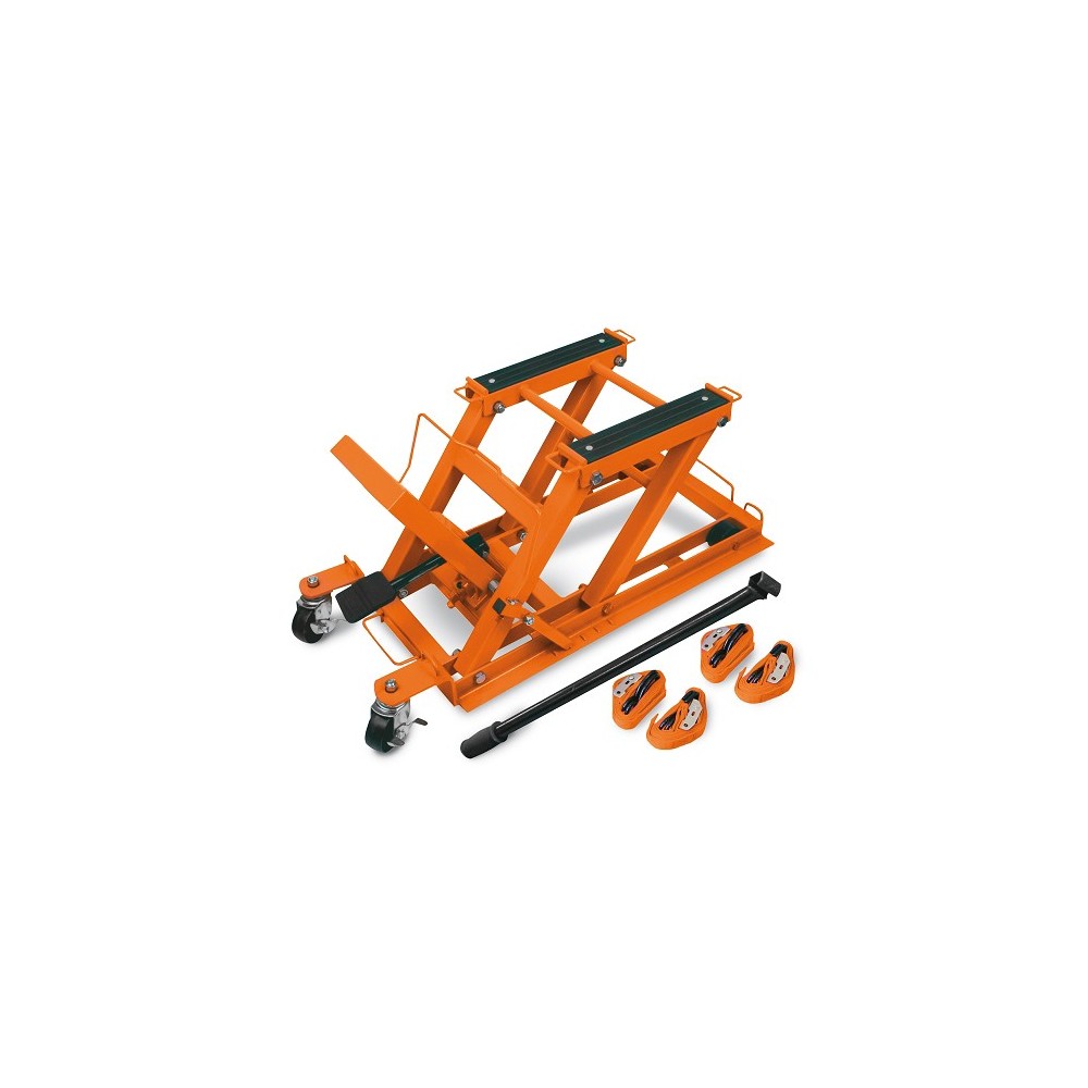 PLATFORM SOLLEVAMOTO FLOW RATE OF 680 KG ULTRA-COMPACT AND WITH SAFETY STRAPS MH 680 UNICRAFT Dinamitek 2