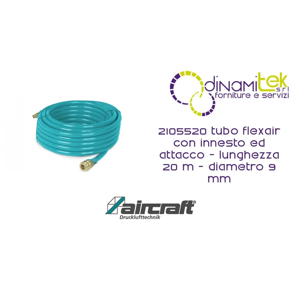 TUBE "FLEXAIR" WITH PLUG AND COUPLING - LENGTH 20 M - DIAMETER 9 MM 2105520 AIRCRAFT Dinamitek 1