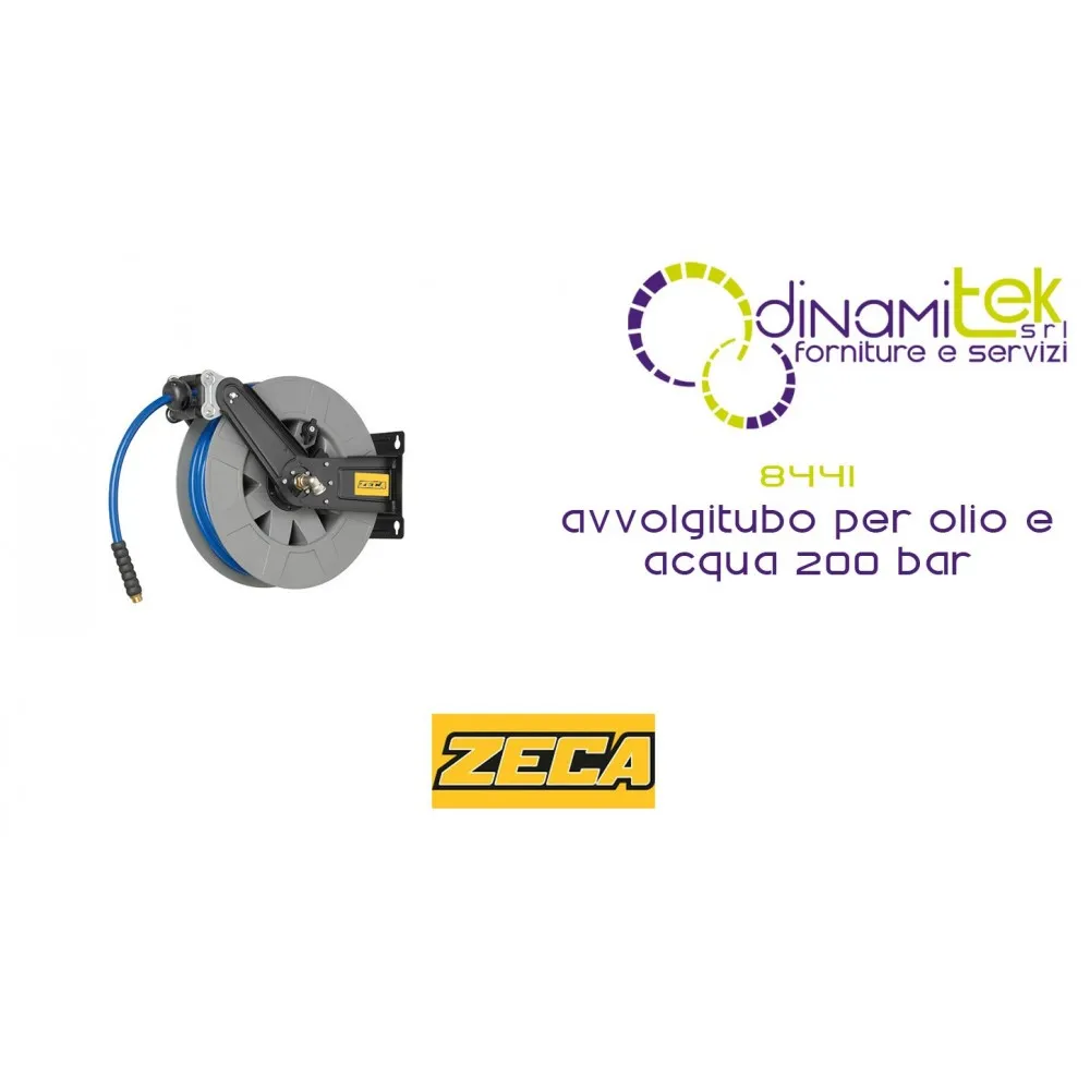 8441 HOSE REEL ZECA SERIES 8400 FOR OIL-AND-WATER 200 BAR-HOSE 20-M - DIAM INT PIPE 8 MM Dinamitek 1