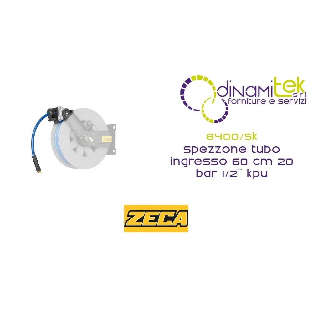 8400/SK PIEZA DE TUBO DE ZECA DE ENTRADA DE 60 CM-20 BAR-1/2" KPU PARA CARRETES DE MANGUERA DE LA SERIE 8400 Dinamitek 1