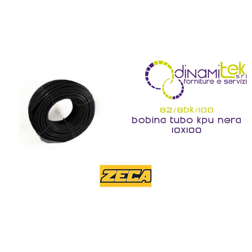 82/10BK/100 CARRETE DE ZECA TUBO KPU NEGRO 10X100 Dinamitek 1