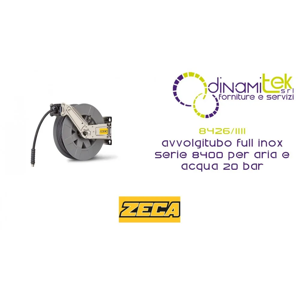 8426/1111 AVVOLGITUBO FULL INOX SERIE 8400 PER ARIA E ACQUA 20 BAR ZECA TUBO m 15 - DIAM INT TUBO 12.5 mm Dinamitek 1
