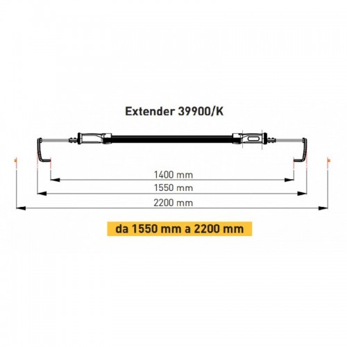 39900/K KIT EXTENSION ARM ZECA LAMP SOTTOCOFANO 39900 Dinamitek 2