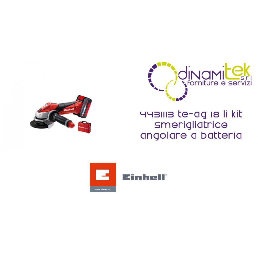 AMOLADORA ANGULAR A BATERíA 4431113 TE-AG 18 LI KIT EINHELL Dinamitek 1
