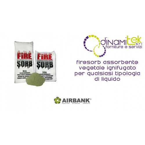 FIRESORB ASSORBENTE VEGETALE IGNIFUGATO AIRBANK PER QUALSIASI TIPOLOGIA DI LIQUIDO Dinamitek 1
