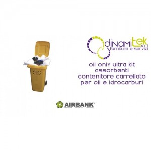 KIT ABSORBENT AIRBANK WHEELED CONTAINER FOR OILS AND HYDROCARBON OIL ONLY ULTRA Dinamitek 1