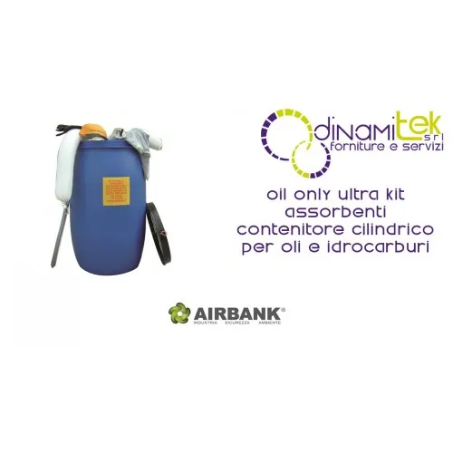 KIT ABSORBENTE AIRBANK RECIPIENTE CILíNDRICO DE ACEITES E HIDROCARBUROS DE PETRóLEO ULTRA Dinamitek 1