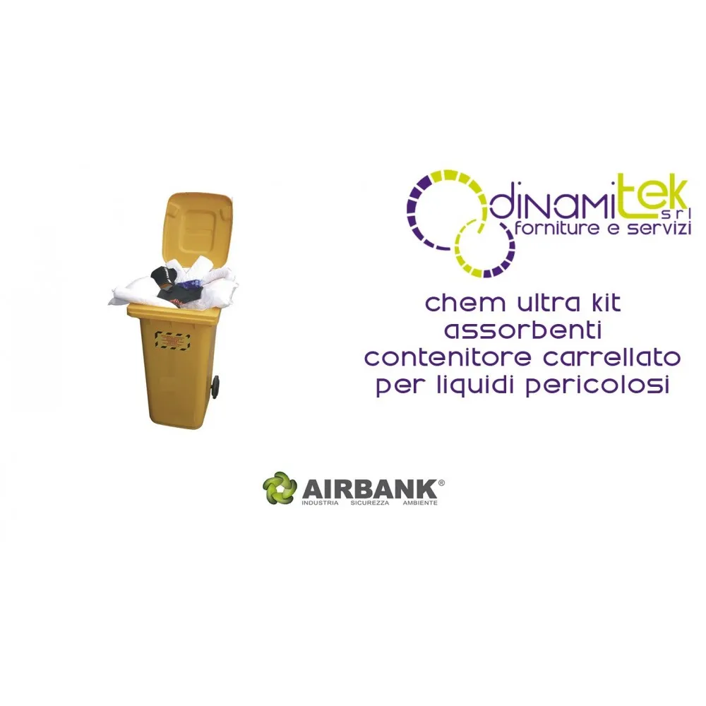 KIT ABSORBENT AIRBANK WHEELED CONTAINER FOR HAZARDOUS LIQUIDS CHEM ULTRA Dinamitek 1