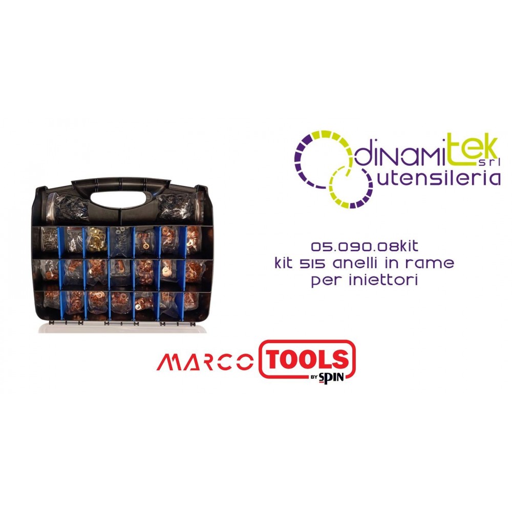 SPIN MARCO TOOLS 05.090.08KIT KIT 515 ANELLI IN RAME PER INIETTORI Dinamitek 1