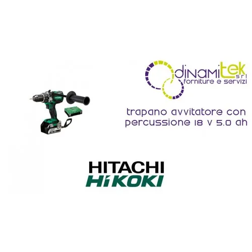 TALADRO INALÁMBRICO CON PERCUSIÓN HDV18DBL2 18 V 5.0 AH HIKOKI