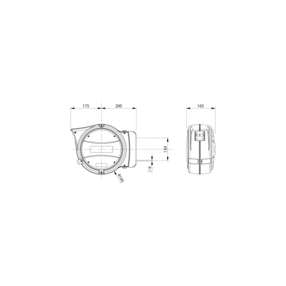 AL47/330 24V ENROULEUR DE CâBLE AVEC UNE LAMPE DE ZECA 330 DE L'éPI LED DE LA SéRIE AVEC LA Dinamitek 4