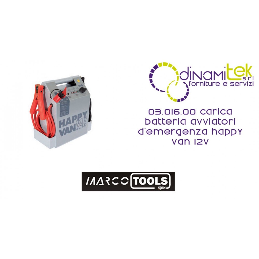 03.016.00 BATTERY STARTER EMERGENCY SPIN MARCO TOOLS HAPPY VAN 12V Dinamitek 1