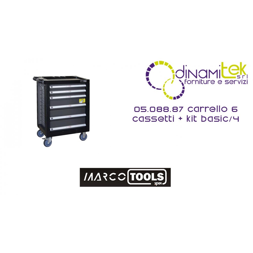 05.088.87 CART 6 DRAWERS + KIT BASIC/4 SPIN MARCO TOOLS Dinamitek 1