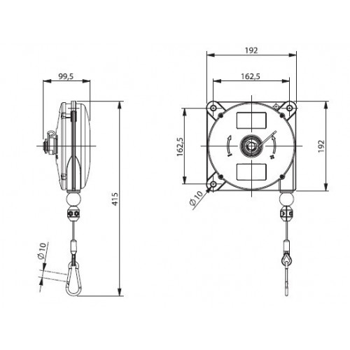 623 BALANCER WITH ANTI-FALL SYSTEM, ZECA KG 2-4 STAINLESS STEEL CABLE Dinamitek 3
