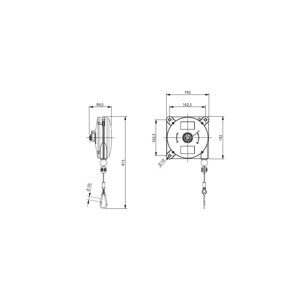 623 BALANCER MIT ANTI-FALL-SYSTEM, ZECA KG 2-4 EDELSTAHL-KABEL Dinamitek 3