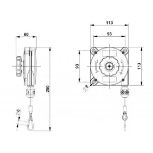 624 BALANCER MIT ANTI-FALL-SYSTEM, ZECA KG 4-6 EDELSTAHL-KABEL Dinamitek 3