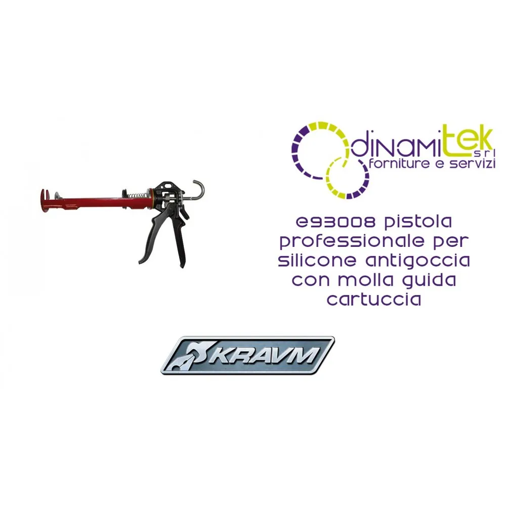 PISTOLET à SILICONE PROFESSIONNEL GOUTTE à GOUTTE AVEC LE GUIDE DU RESSORT DE LA CARTOUCHE E93008 KRAVM Dinamitek 1