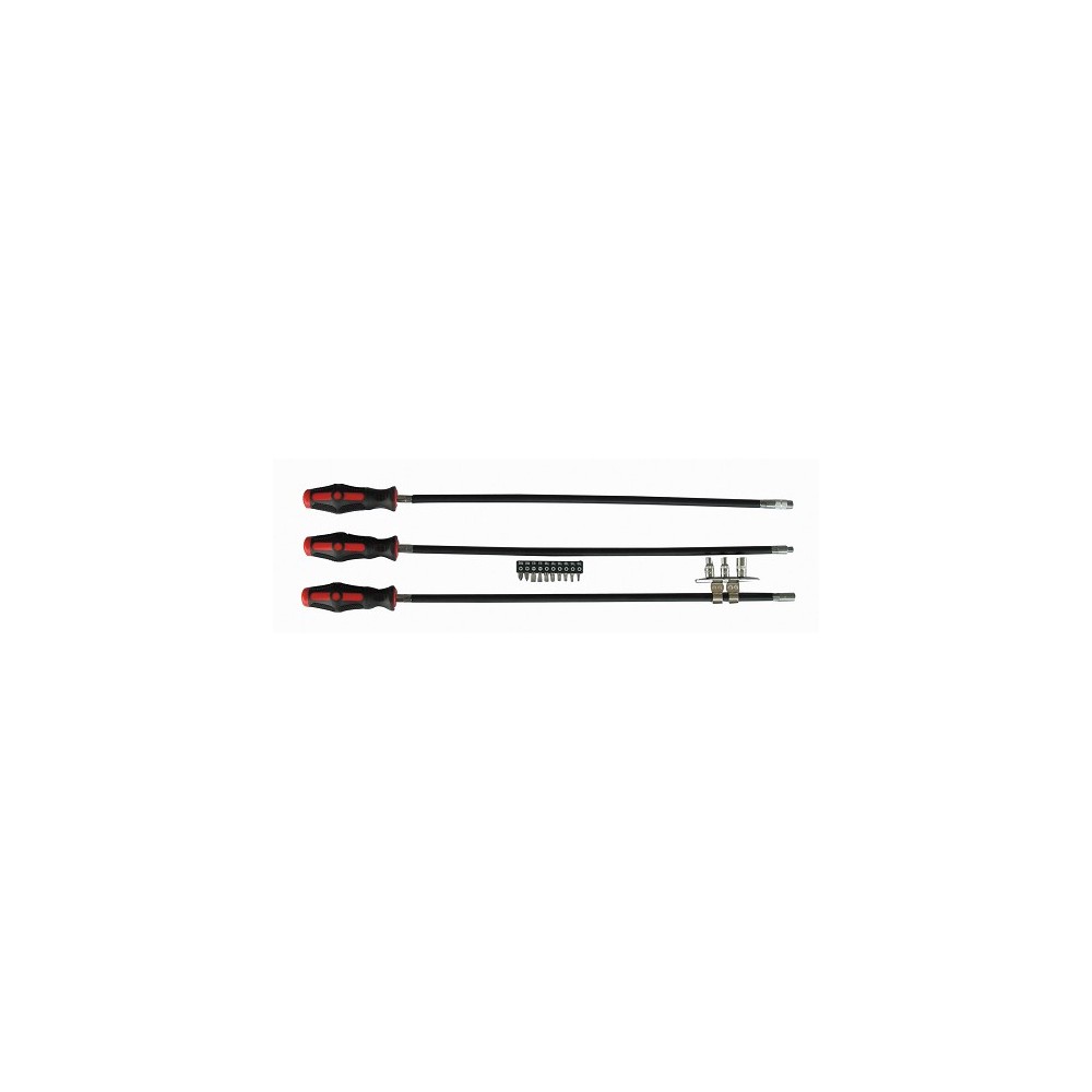 JUEGO DE 3 DESTORNILLADORES CON INSERCIONES FLEXIBLE CON 1/4"CONEXIóN K50043 KRAVM Dinamitek 2