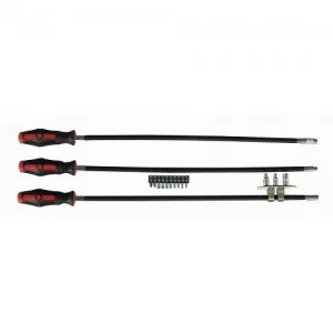 JUEGO DE 3 DESTORNILLADORES CON INSERCIONES FLEXIBLE CON 1/4"CONEXIóN K50043 KRAVM Dinamitek 2