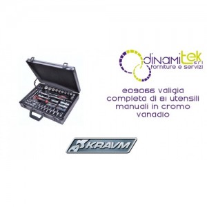 MALETA LLENA DE 81 HERRAMIENTAS DE LA MANO DE CROMO VANADIO E09066 KRAVM Dinamitek 1