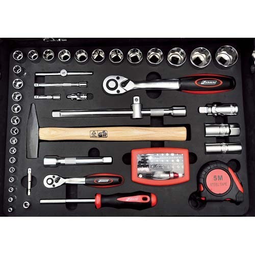 VALISE PLEINE DE 111 OUTILS à MAIN CHROME VANADIUM E09067 KRAVM Dinamitek 3