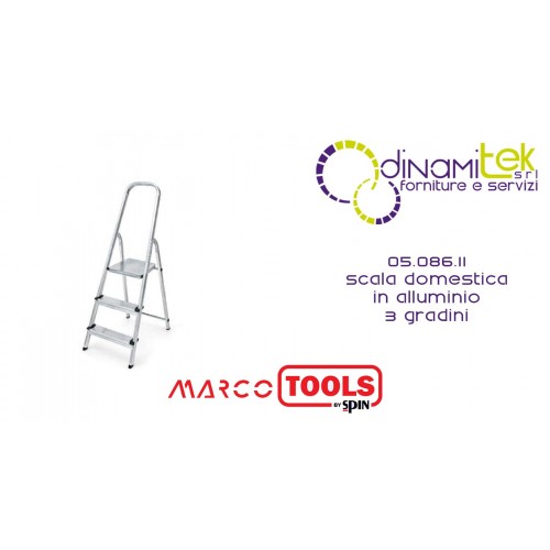 05.086.11 3-STEP ALUMINUM HOME LADDER MARCO..