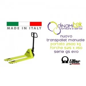 NOUVELLE CAPACITé DE DESCENTE CONTRôLéE DU TRANSPALETTE GS 25S4 RA 2500KG - 525 X 1150 Dinamitek 1