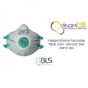 BLS ZER030 RESPIRATORE FACCIALE FFP3 CON VALVOLA BLS Dinamitek 1