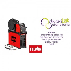 TELWIN 816914 SUPERMIG 600i XD SALDATRICE INVERTER MULTIPROCESSO 230V 400V PACK Dinamitek 1