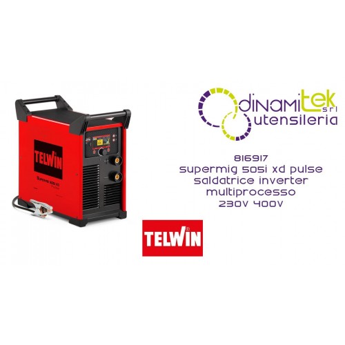 TELWIN 816917 SUPERMIG 505i XD PULSE SALDATRICE INVERTER MULTIPROCESSO 230V 400V Dinamitek 1