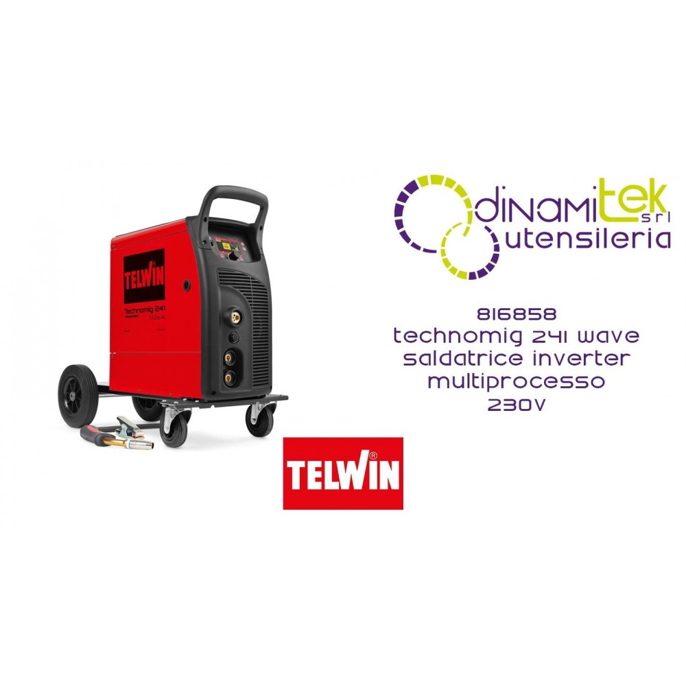 TELWIN 816858 TECHNOMIG 241 WAVE SALDATRICE INVERTER MULTIPROCESSO 230V Dinamitek 1