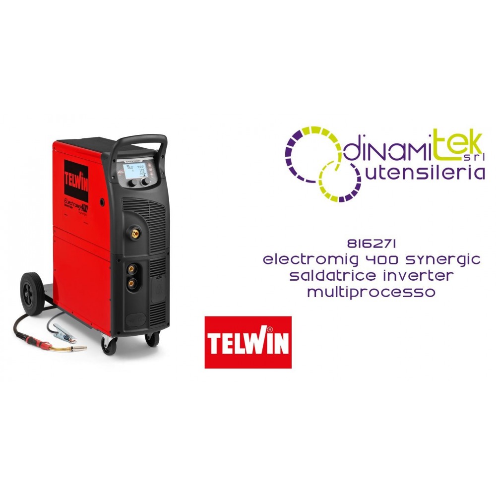 TELWIN 816271 ELECTROMIG 400 SYNERGIC SALDATRICE INVERTER MULTIPROCESSO Dinamitek 1