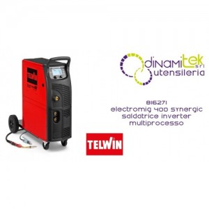 TELWIN 816271 ELECTROMIG 400 SYNERGIC SALDATRICE INVERTER MULTIPROCESSO Dinamitek 1